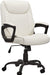 Padded Mid-Back Office Chair with Armrest - Cream