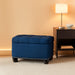 Blue Linen Ottoman with Storage by FHW