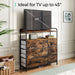 Rustic Brown and Black 7-Drawer Dresser with Shelves
