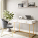 White and Gold Makeup Vanity Dressing Table or Home Office Desk