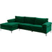 Large Green Velvet L-Shape Sectional Sofa