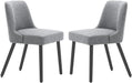 Set of 2 Grey Performance Fabric Dining Chairs