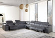 Gray 7-Piece Sectional with 3 Recliners