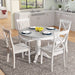 5-Piece round Marble Dining Table Set for 4, White