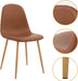 Mid Century Metal Leg Side Chair, Set of 4, Brown