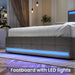 LED Full Size Bed Frame with Storage Drawers, Dark Grey