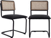 Set of 2 Black Rattan Dining Chairs