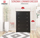 Sonoma 5-Drawer Black Chest for Bedroom