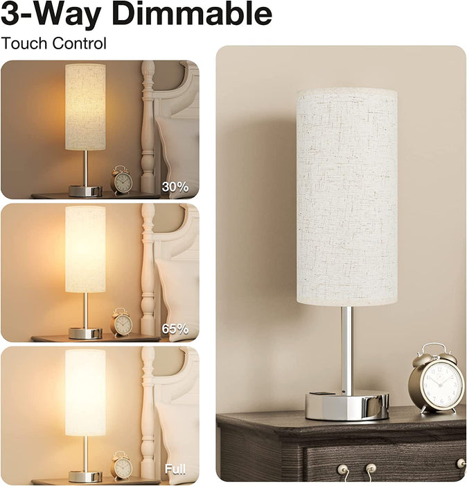 Touch Table Lamps for Bedroom, 3 Way Dimmable