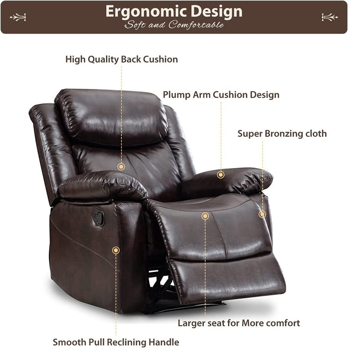 Leather Manual Recliner Chair for Living Room