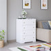 White Dresser, 4 Drawers, Solid Wood Frame