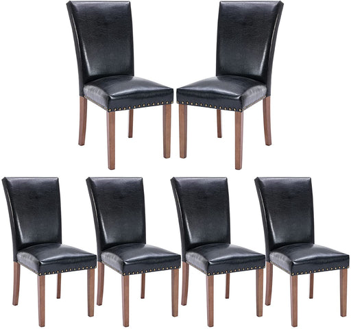Upholstered Parsons Dining Chairs (Set of 6, Black)
