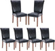 Upholstered Parsons Dining Chairs (Set of 6, Black)