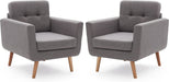 Mid Century Modern Grey Accent Chairs Set