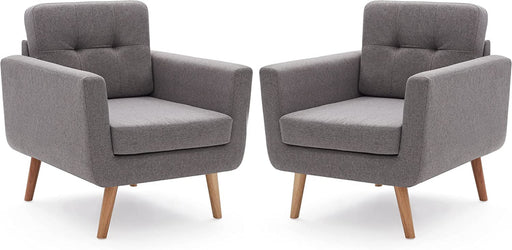 Mid Century Modern Grey Accent Chairs Set