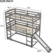 Twin over Twin Triple Bunk Bed with Slide and Guard Rails