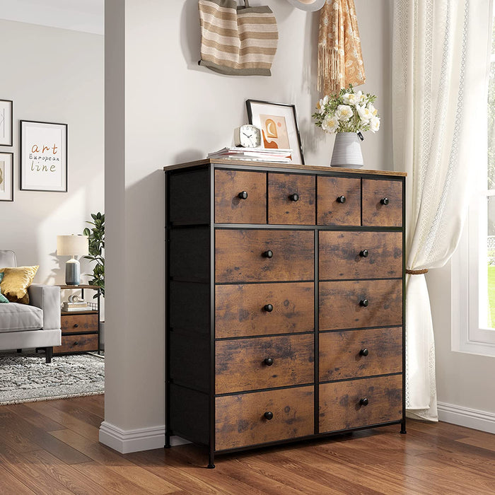 Tall Fabric Dresser with 12 Drawers