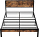 Queen Platform Bed Frame W/ Storage Headboard and Low Profile Design