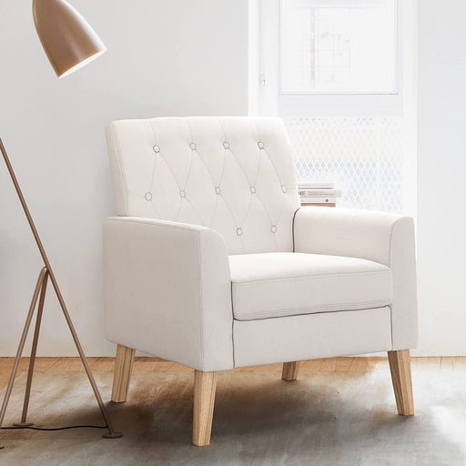 Modern Beige Accent Armchair for Living Room