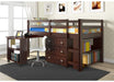 Low Study Loft Bed in Dark Cappuccino