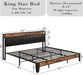 King Storage Bed Frame with Charging Station