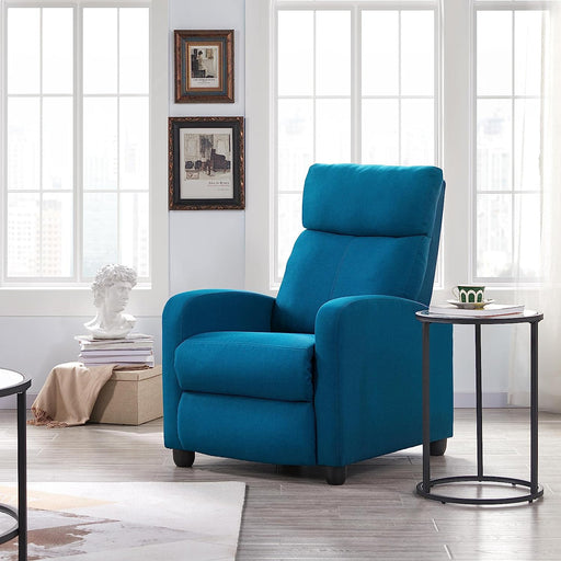 Blue Fabric Recliner Chair