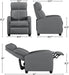 Gray PU Leather Recliner Sofa with Lumbar Support