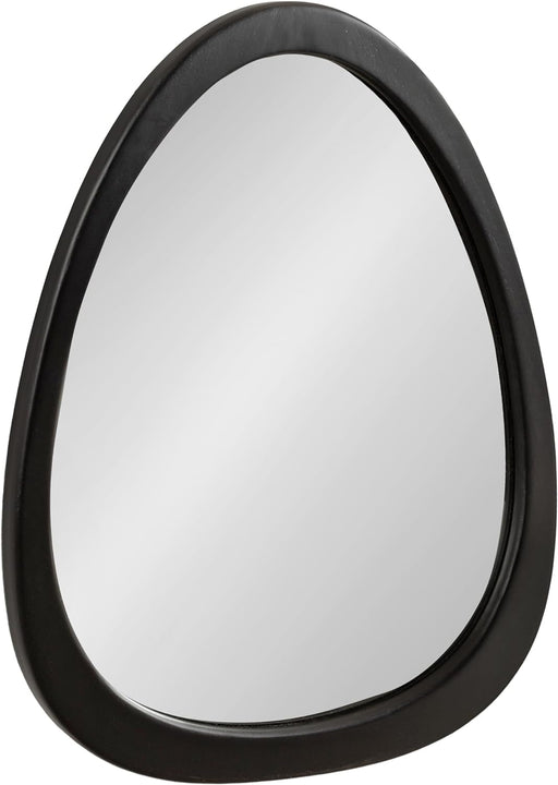 Mckinder Mid-Century Asymmetrical Wood Wall Mirror, 24 X 28, Black, Decorative Geometric Irregular Mirror with Robust Wooden Frame and Mid-Century Mirror Look