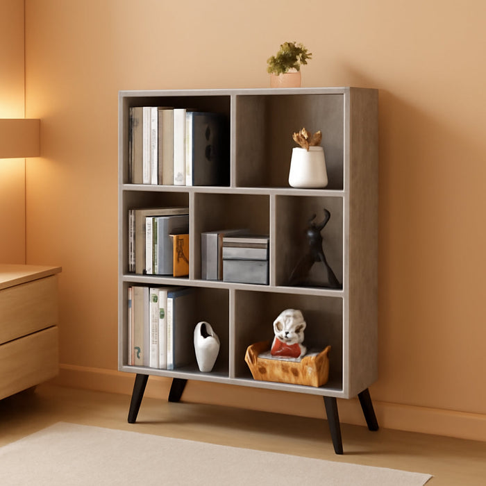 Modern Grey Bookshelf for Small Spaces