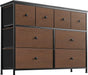 Espresso Faux Leather 8-Drawer Bedroom Dresser