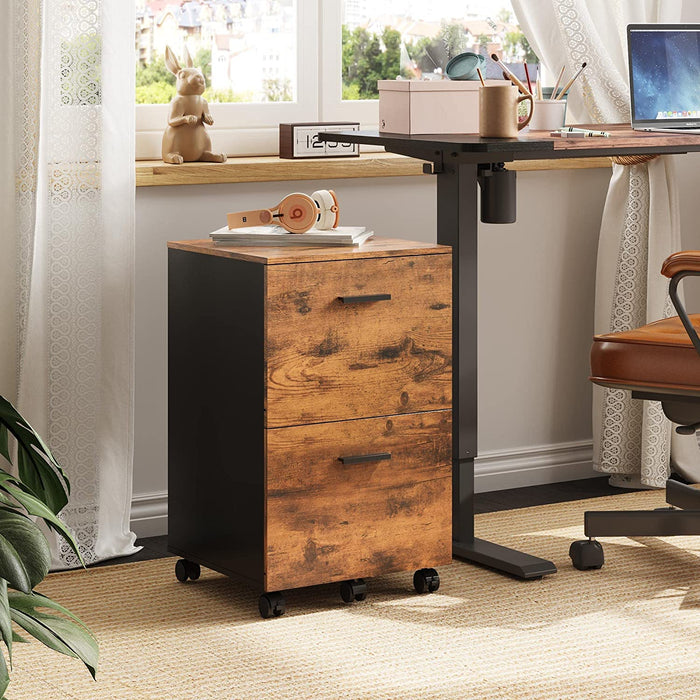 Rustic Brown File Cabinet and Printer Stand