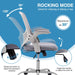 Ergonomic Grey Office Chair with Wheels and Armrests