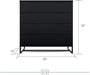 Black Modern 4-Drawer Dresser Storage Chest