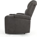 Tufted Microfiber Power Recliner W/Arm Storage and USB Cord, Slate/Black