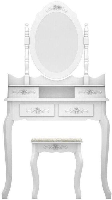 White Vanity Makeup Dressing Table Set