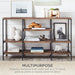 Rustic 4-Tier Console Table with Storage