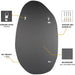 Irregular Wall Mirror Asymmetrical Bathroom Mirror Frameless Mirror for Living Room Entryway Bedroom, 19.5 X 33.5