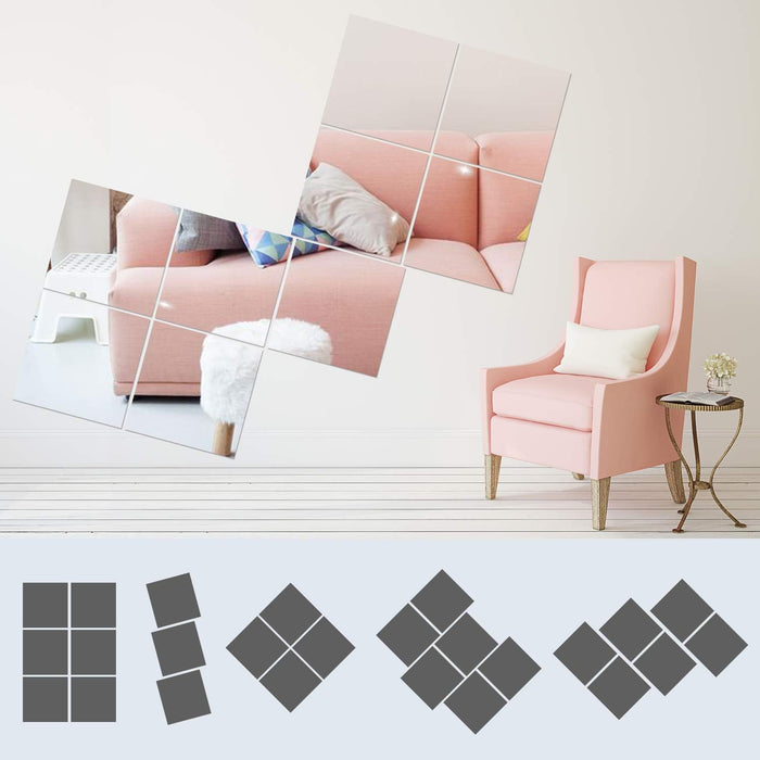 Self-Adhesive Mirror Sheets for Household and Crafts (20 PCS)