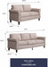 2 Piece Living Room Sofá Set, 3 Seat Sofa and Loveseat Sofa with Solid Wood Frame and 4 Gourd Shapes Legs for Home/Bedroom/Apartment(Beige)