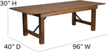 Antique Rustic Solid Pine Folding Farm Table, 8'X40'