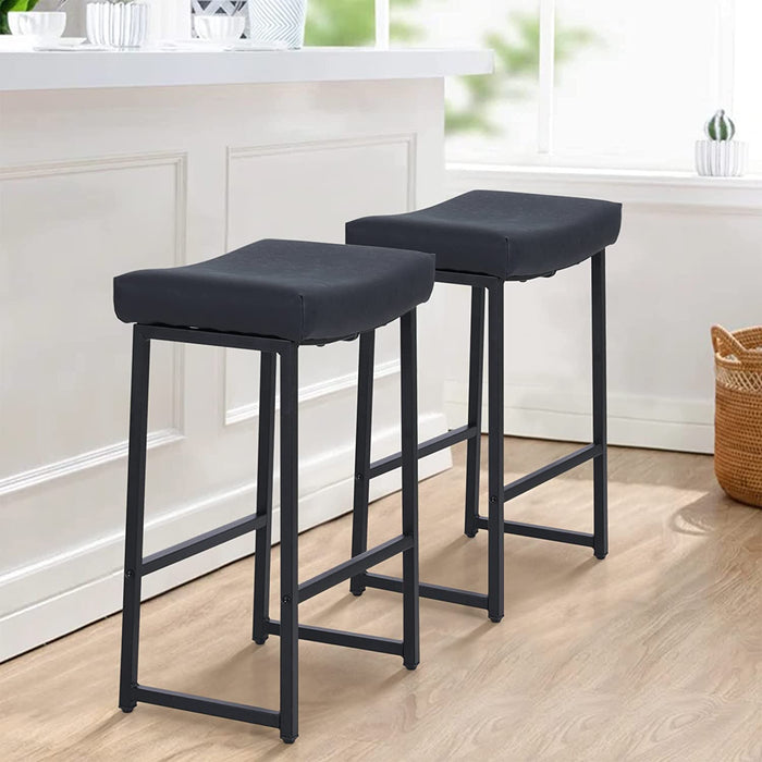 Set of 2 Backless Saddle Seat Barstools