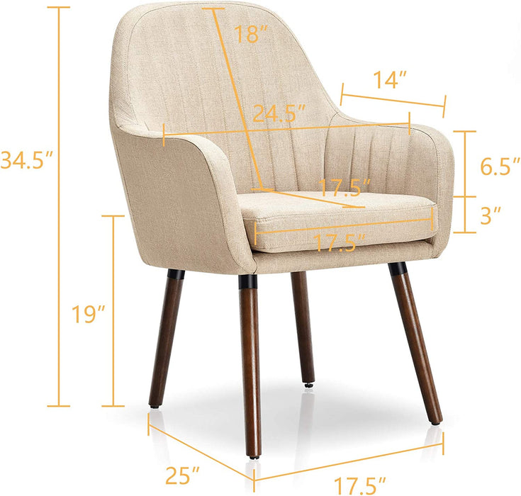 Set of 2 Beige Accent Dining Chairs