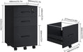 Black Mobile File Cabinet with 3 Drawers