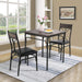 3-Piece Rustic Brown Dining Table and Chair Set for Small Space