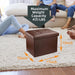 Brown Folding Ottoman for Small Spaces