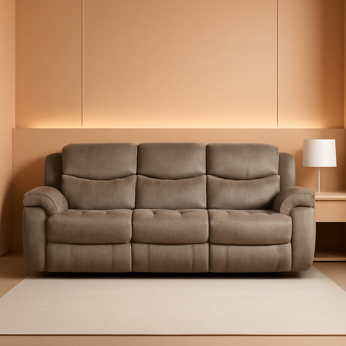 Bay Manual Double Reclining Sofa, Brown