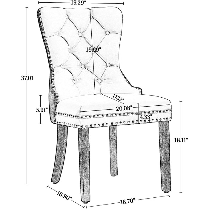 Dining Chairs Set of 4, Upholstered High-End Tufted Dining Room Chair