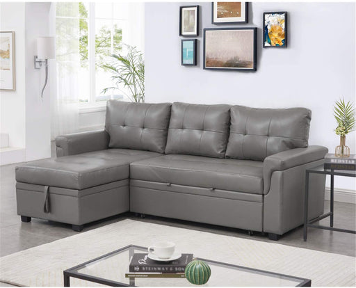 L-Shape Sleeper Sofa with Storage and Pull Out Bed