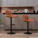 Swivel Bar Stools PU Leather Adjustable Set of 2