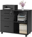 Mobile File Cabinet with Open Storage Shelf